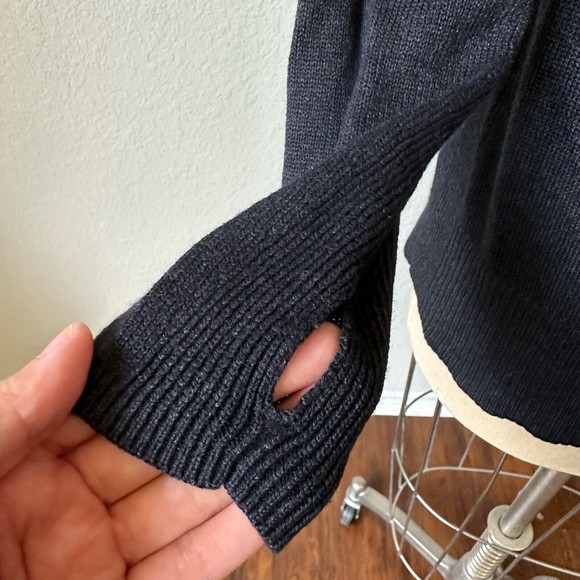 LULULEMON Peace Of Mind Wrap Cardigan Sweater Knit Hooded Heathered Black - Picture 7 of 11